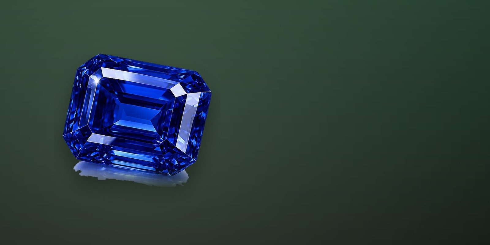 Sapphire on a dark studio ground