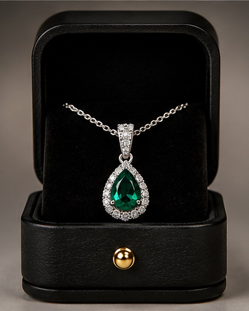 Emerald Pear Pendant, view 1 of 3