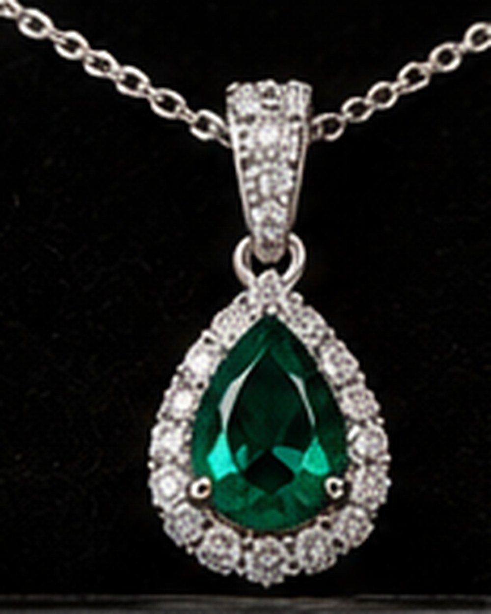 Emerald Pear Pendant, view 3 of 3
