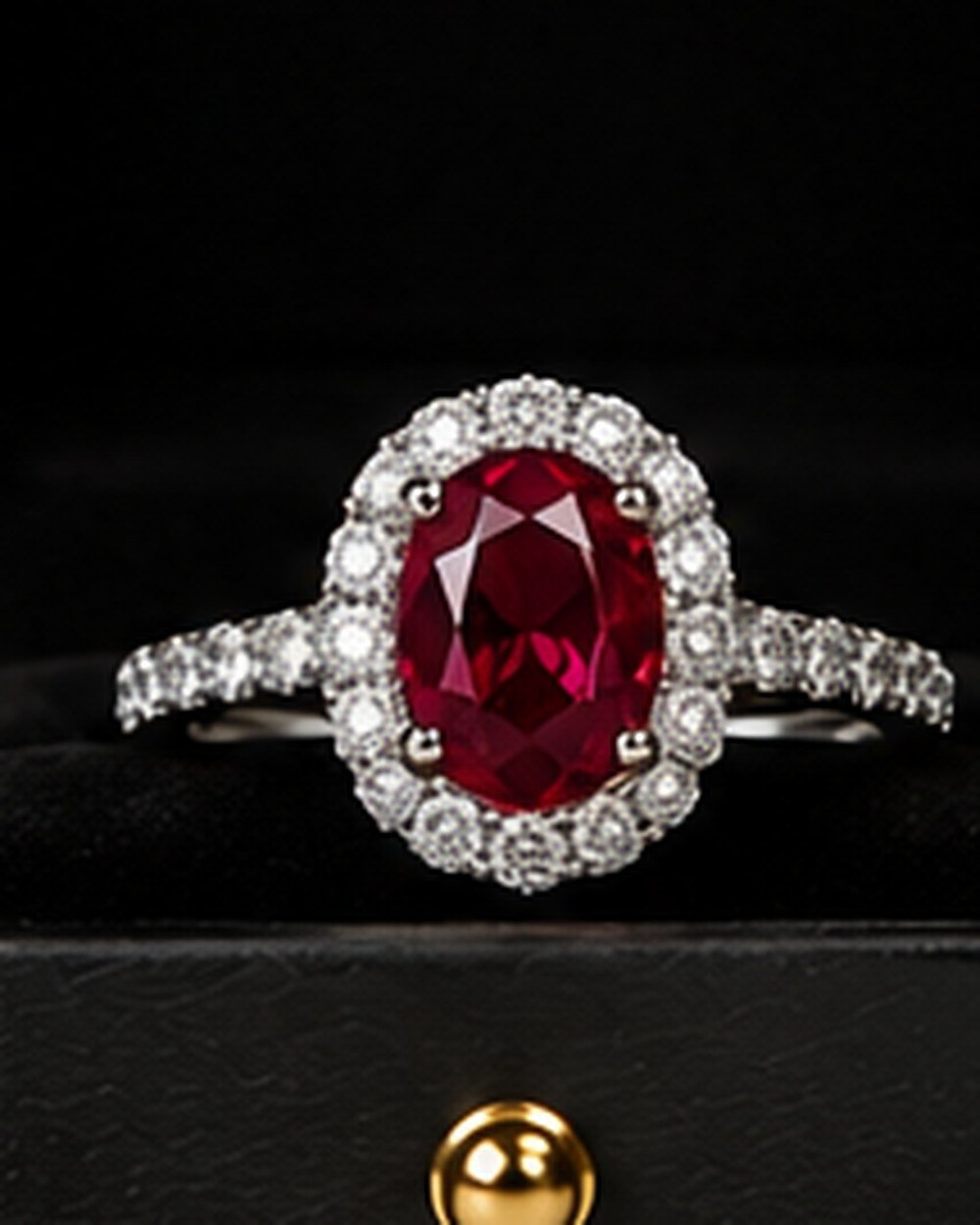 Ruby Halo Ring, view 2 of 3