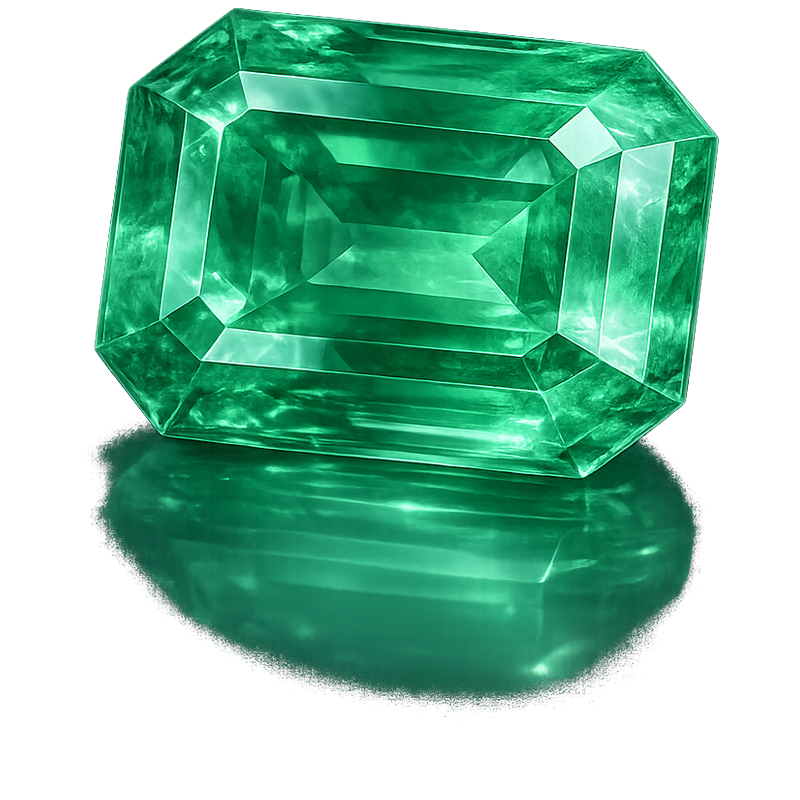 Jade, emerald cut