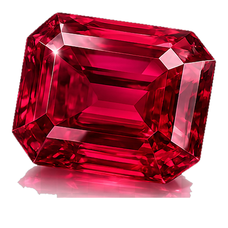 Ruby, emerald cut